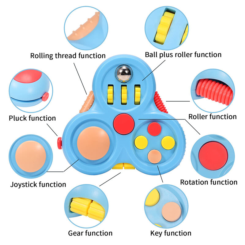 12 In 1 decompressione rotante Magic Bean Cube Fidget Toys per bambini adulti Anti-Stress Fidget Spinner giocattoli sensoriali regali per l'autismo