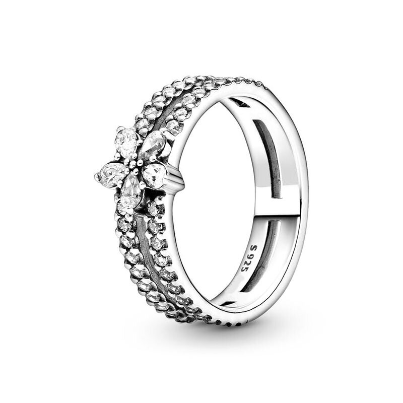 925 srebrny pierścionek różany w rozkwicie różowa stokrotka kwiatowy pierścień niebieski zielnik pierścionek Pandor pierścionek damski prezent szlachetna biżuteria DIY