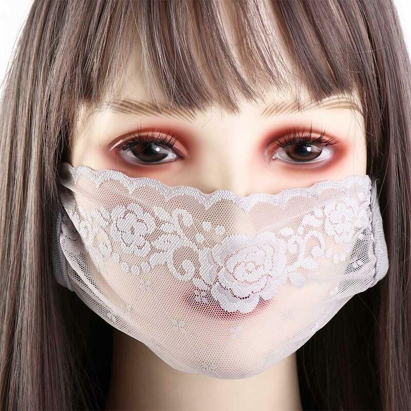Modna oddychająca ochrona przed promieniowaniem UV w jednolitym kolorze wisząca maska na uszy dla kobiet wędkarskich osłona twarzy maska przeciwsłoneczna koronkowa maska osłona na twarz