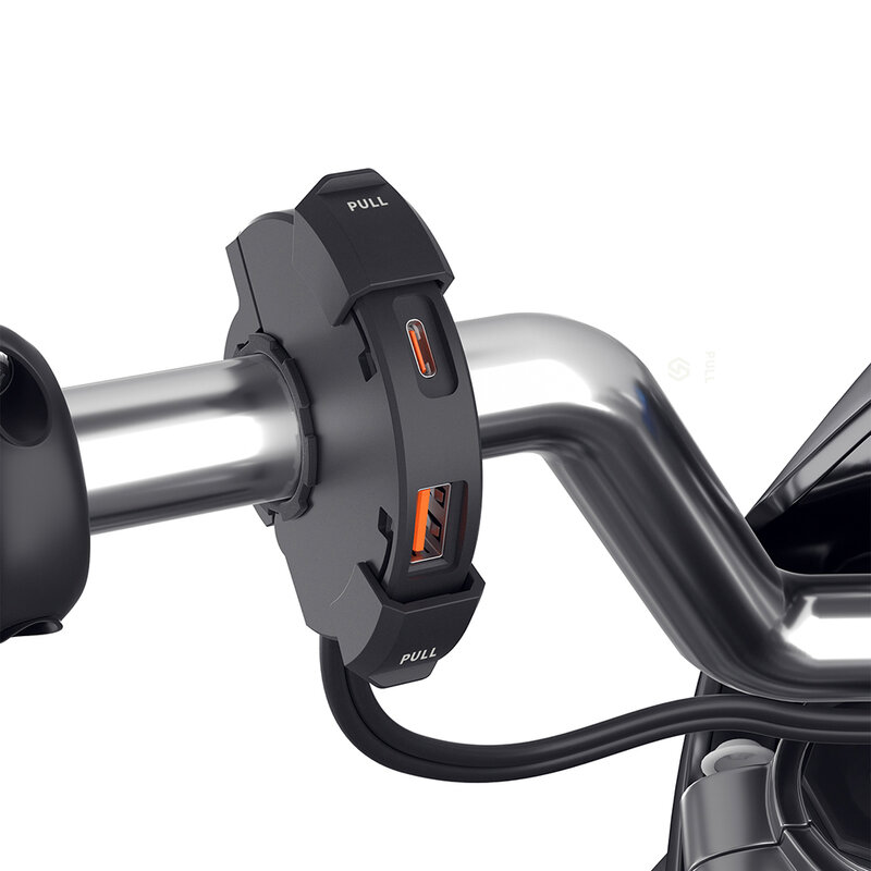 Dual Fast Charger Motorcycle Charger, Upgrade Versão com 30W USB-C, Múltiplas Funções de Proteção, Avançado