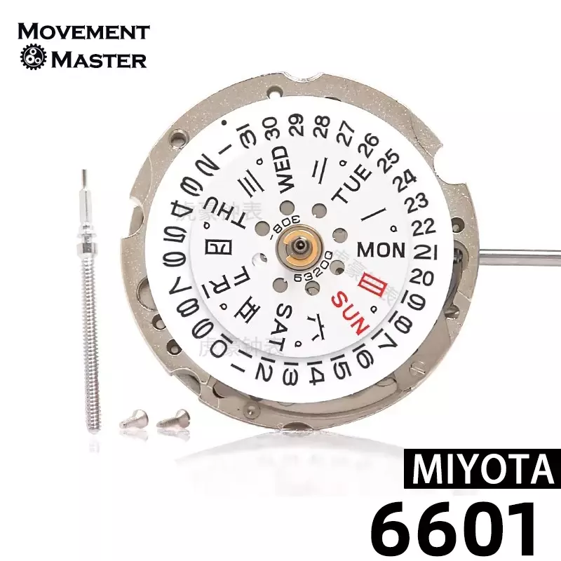 Miyota japonês movimento 6t51, para as mulheres, movimento mecânico 6601, acessórios originais