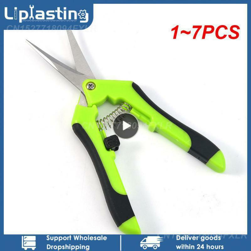 1~7PCS Labor-saving Gardening Scissors Sharp And Durable Pruning Scissors Spring Design Stainless Steel Flower Branch Scissors