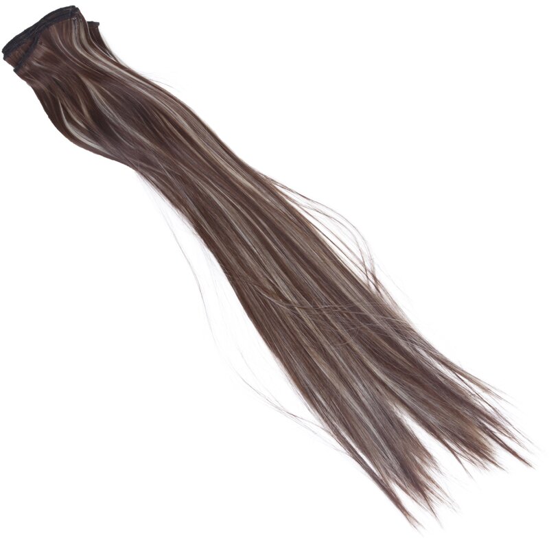 Clip per capelli umani da donna nelle estensioni dei capelli 7 pezzi 70g 20 pollici Camel-brown + Gold-brown