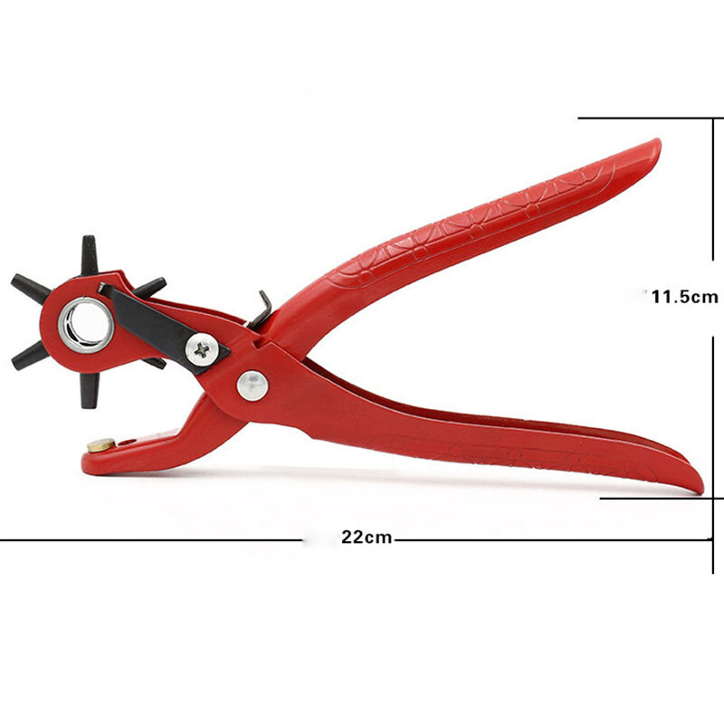 9'' Sewing Leather Belt Hole Puncher Pliers Hook Clamp 2/2.5/3/3.5/4/4.5MM Punch Size For Punching Hole Forceps Punch Tool