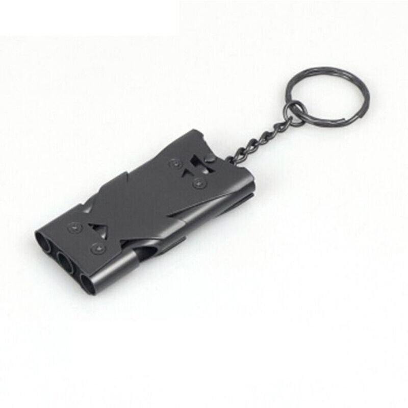 Trendy Niche Design Outdoor Survival High Decibel Stainless Steel Korean Style Key Ring Men Key Chain Bag Pendant Car Accessory