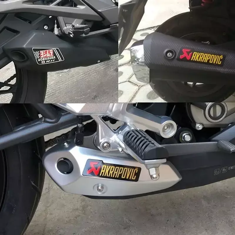 3D końcówka rury wydechowej motocykla naklejki dekoracyjne Moto aluminium dla Honda Yamaha Akrapovic naklejki termoodporne Cafe Racer