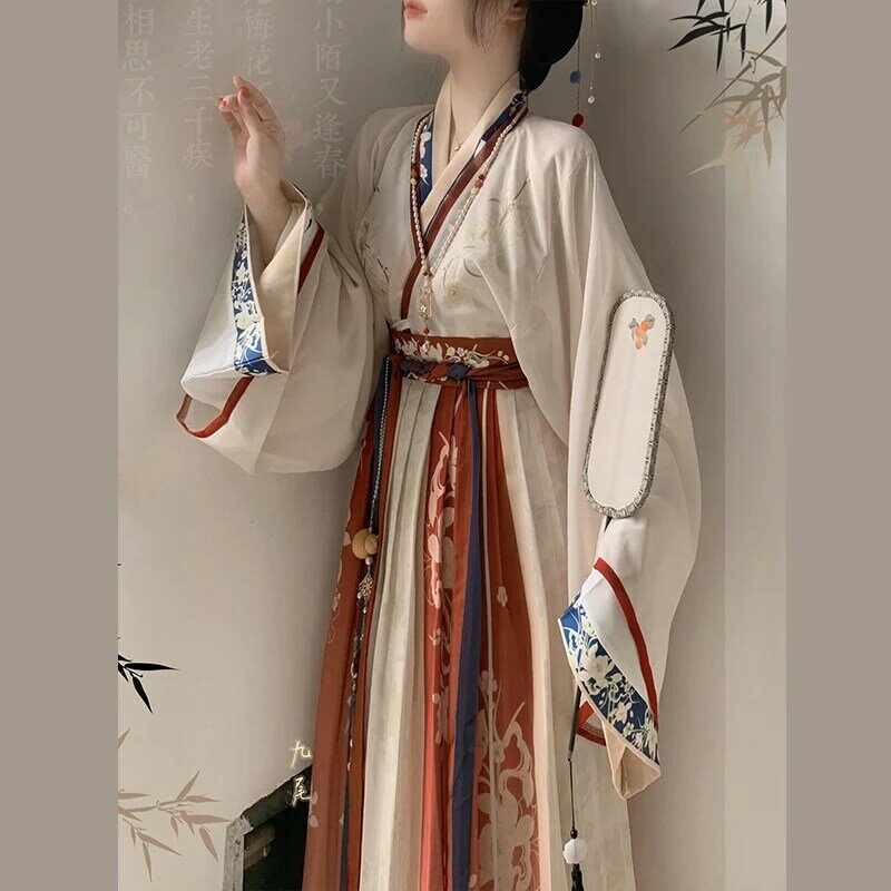 الصينية التقليدية Hanfu فستان للنساء ، الرقص الجنية زي ، الأميرة القديمة تأثيري ، الملابس الشرقية اليومية ، الخريف ، جديد