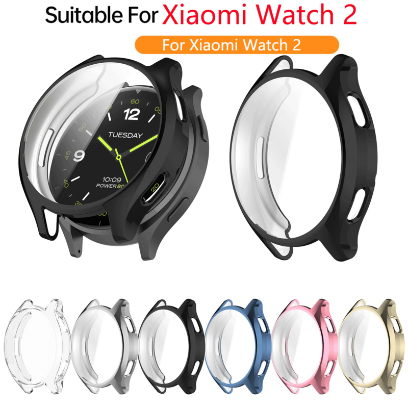 Capa protetora completa para Xiaomi Watch 2, relógio inteligente, protetor de tela TPU macio, acessórios