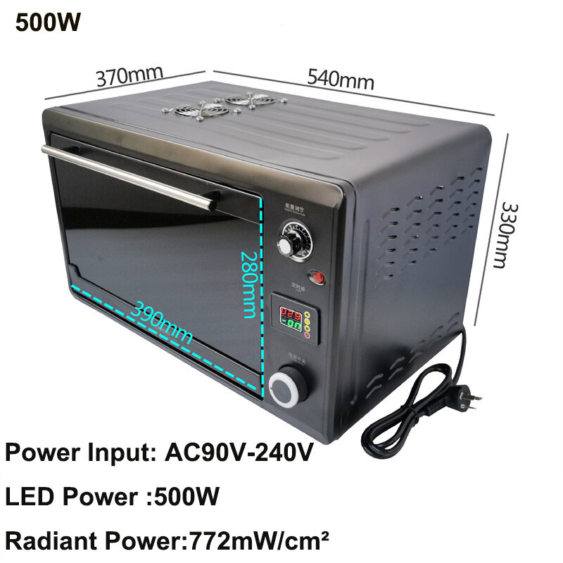 500W UV GEL Curing Lamp Ultraviolet Light 3D Printing PCB Board OCA  DIY Phone Repair LCD SLA DL Resin Oven Box  365nm 395nm
