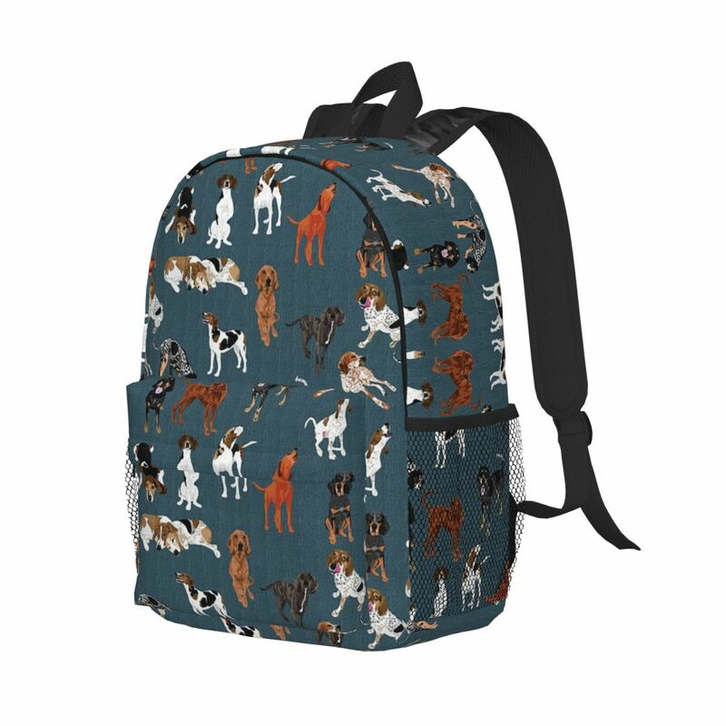 Coonhounds On Dark Teal mochilas para adolescentes, mochila escolar para niños, mochila para portátil, bolso de hombro de gran capacidad, moda