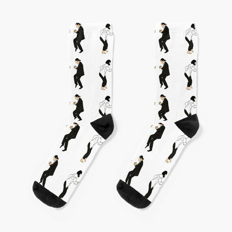 Pulp Fiction | Adegan menari | Kaus kaki transparan hadiah kaus kaki pemanas ide hadiah valentine dengan kaus kaki cetak Pria Wanita
