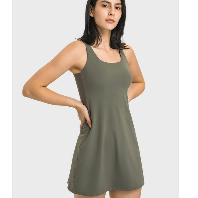 Camiseta sin mangas para mujer, vestido de Fitness