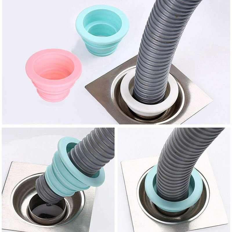 Drain Pipe Hose Silicone Plug 4PCS Sewer Seal Ring Washing Machine Home Accessories And Parts Replacement Plastic