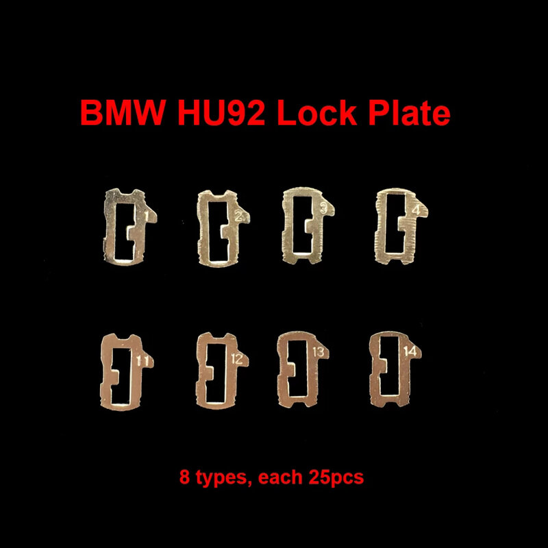 200PCS/LOT Car Lock Reed HU92 Plate 8 Types Each 25PCS Auto Locking Plate For BMW Repair Accessaries Kit Locksmith Supplies