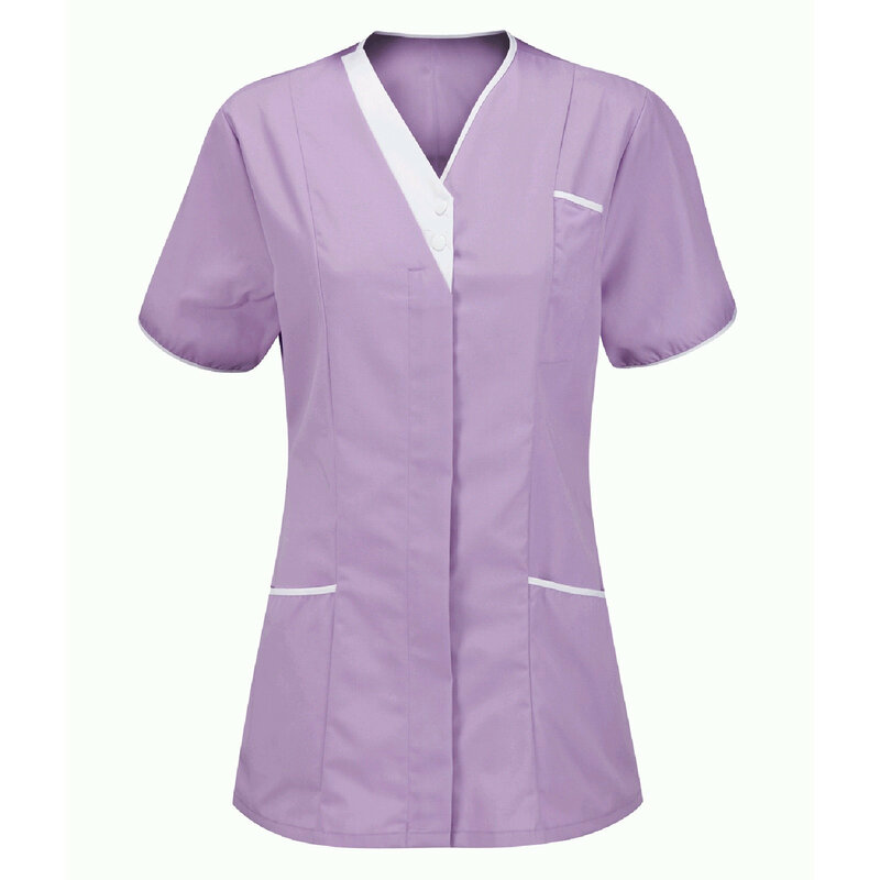 Uniforme médico de manga corta para salón de belleza hospitalario, uniforme médico de enfermería, informal, para trabajo de farmacia, accesorios médicos