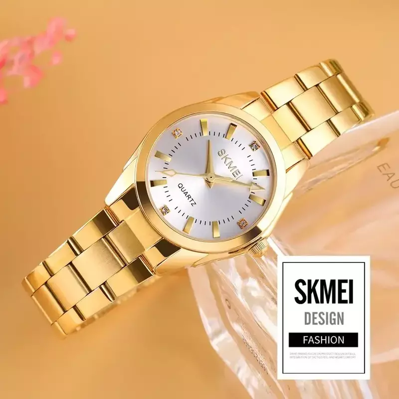 SKMEI1620-reloj de cuarzo para mujer, cronógrafo de lujo con movimiento japonés, fino, sencillo, a la moda