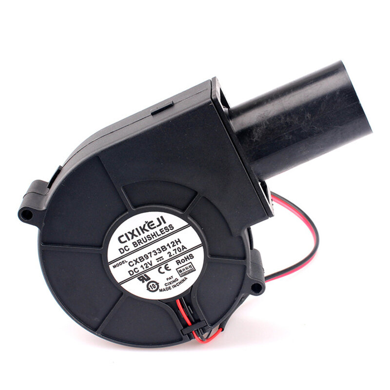 1pc 97mm Blower Fan With Speed Controller & Air Outlet For BBQ Heater Outdoor BBQ Stove Wood Stove Oil Stove DC 12V 2A