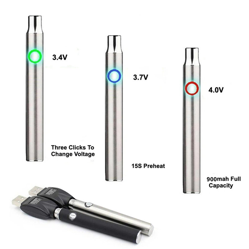 900mah 510 Thread Battery Cart Pen Adjustable Voltage Smart Power Pen Compatible With Cartridge, Mini Soldering Iron Kit USB