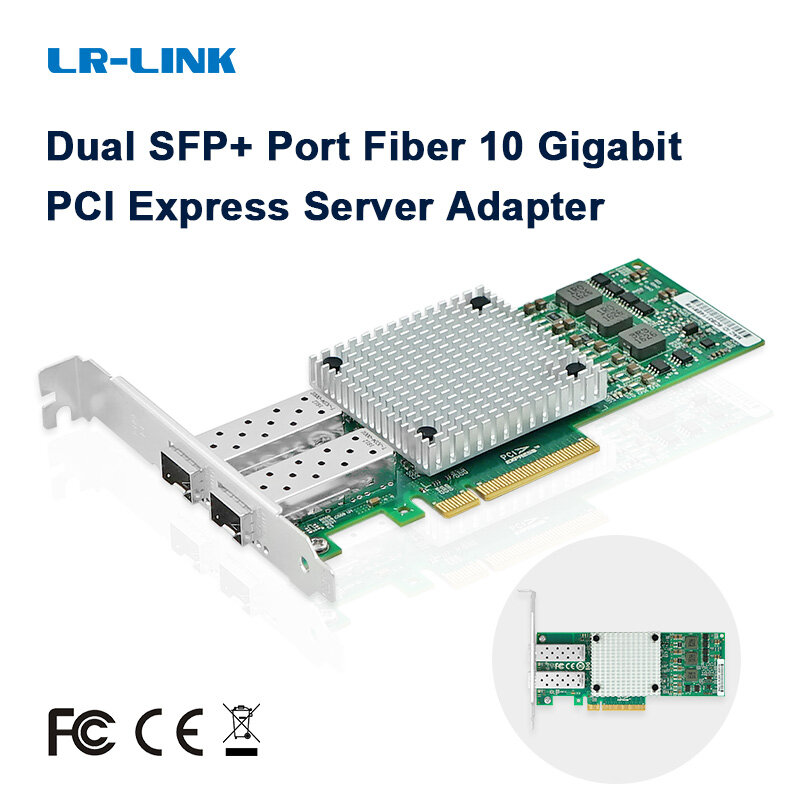 LR-LINK PCI 익스프레스 광섬유 서버 어댑터, 듀얼 포트 10Gb 이더넷 네트워크 카드, NIC 브로드콤 BCM57810S, 9812AF-2SFP +
