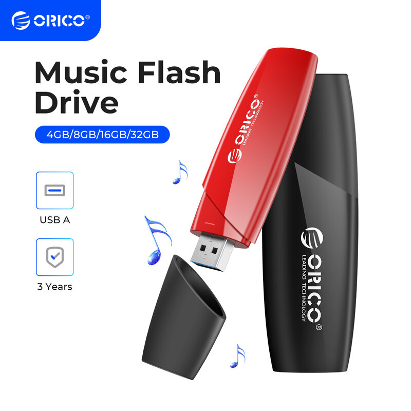 ORICO-unidad Flash USB 2,0 para almacenamiento externo, Pendrive de 4GB, 8GB, 32GB, 2,0, Color negro y rojo, nueva tendencia
