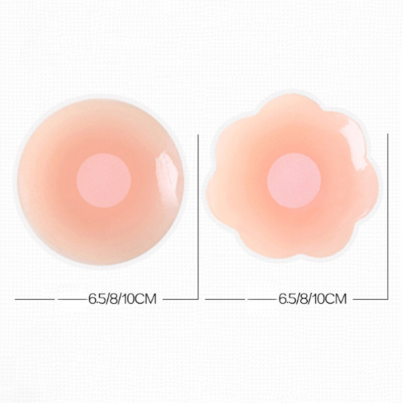 Remendo de peito para mulheres Tampa de mamilo de silicone Pétalas de mama reutilizáveis Sutiã invisível, adesivo de preenchimento, adesivo adesivo