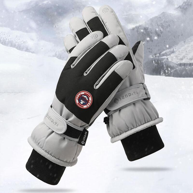 Зимние перчатки для катания на коньках водонепроницаемые ветрозащитные термоперчатки для сенсорного экрана для езды на велосипеде остается теплым на зимних прогулках