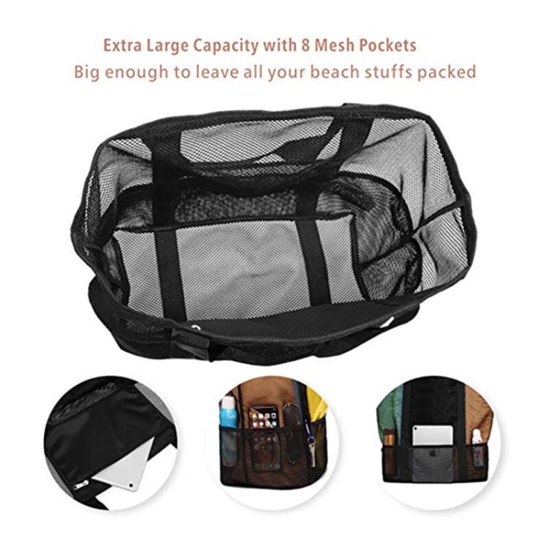 Oversized toy storage 8 pocket bathroom bag Hand bill Shoulder beach bag Storage bag Swimming bag