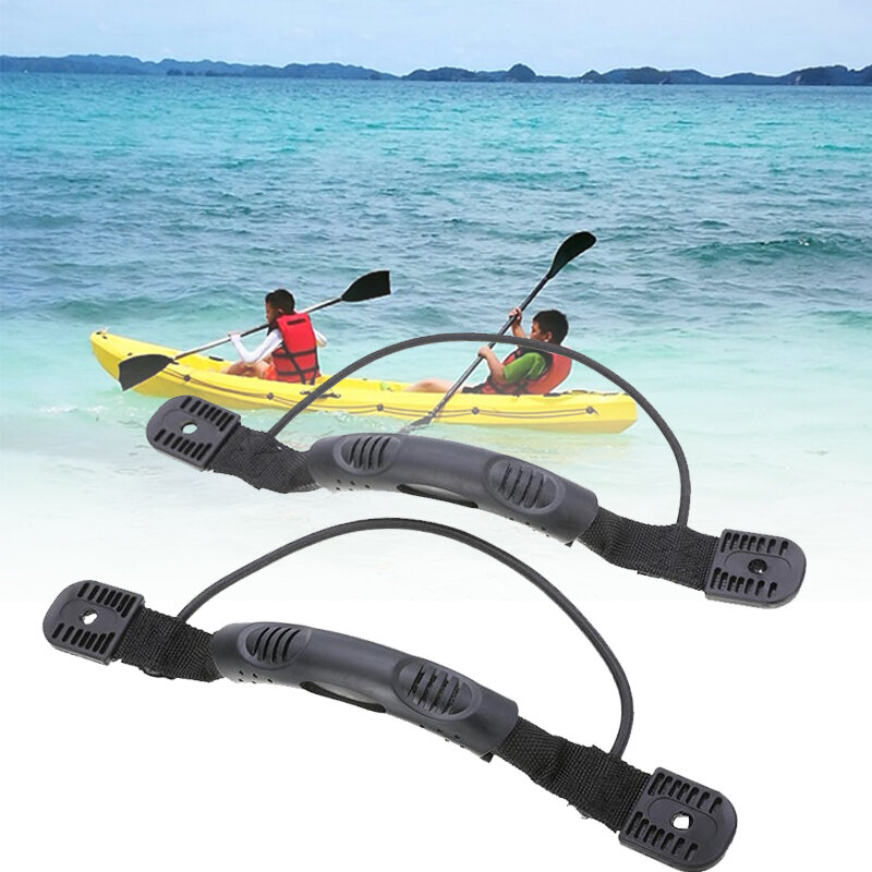 Mango de transporte de montaje lateral negro para accesorios de deportes al aire libre, mangos para Kayak, canoa y barco, 1 par