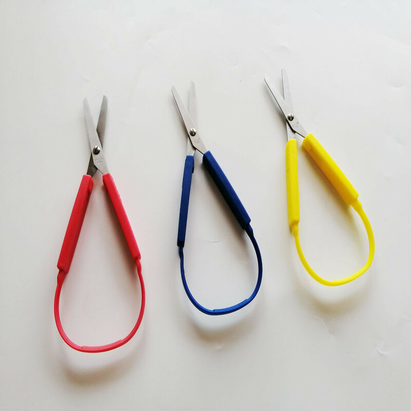 Loop nożyczki dla dzieci nastolatki dorośli kolorowe zapętlone, Mini łatwe do chwycenia podnośniki adaptacyjne cięcie dla małych rąk, 8 cali