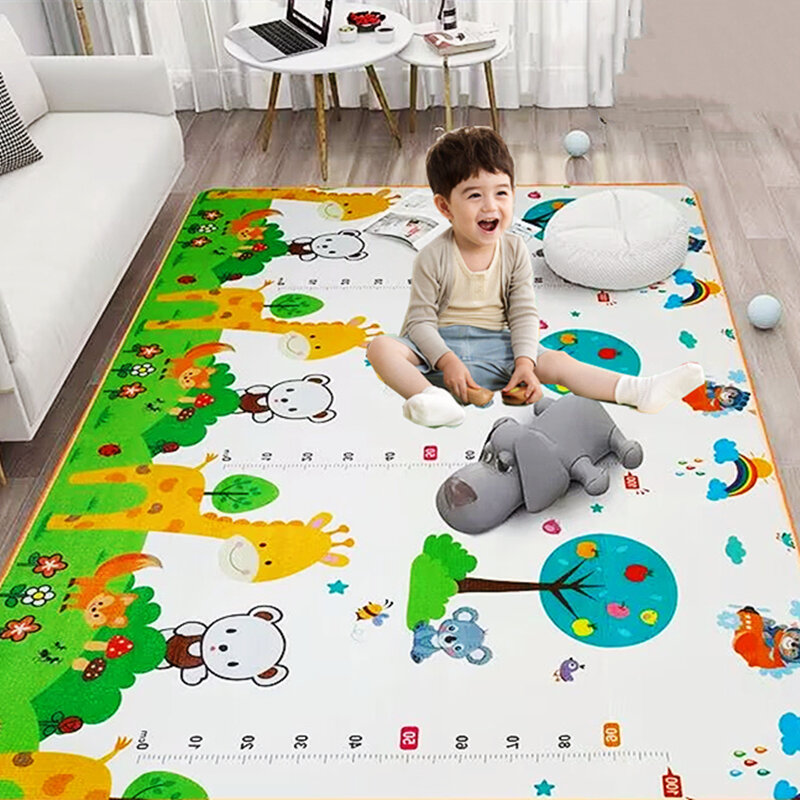 Baby Play Mats Doubel Sided Animals Kids Rug Educational Toys for Children Soft Floor Toddler Crawling Carpet Game Activity Gym