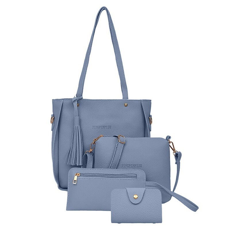 9 Colors Ladies Leather Bag Set 4pcs Shoulder Bag Handbag Messenger Bag Set