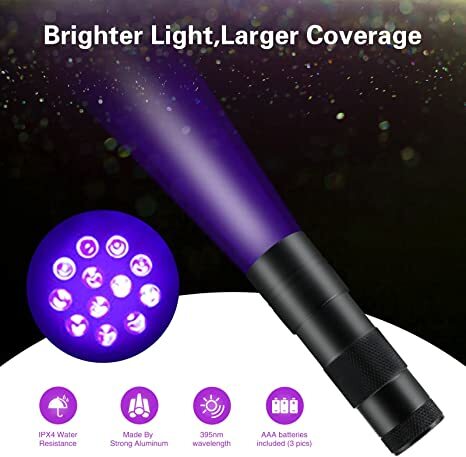 UV Schwarz Licht Taschenlampe 395nm Handheld Uv Taschenlampe Tragbare Blacklight Detektor Mini Taschenlampe Licht für Pet Urin