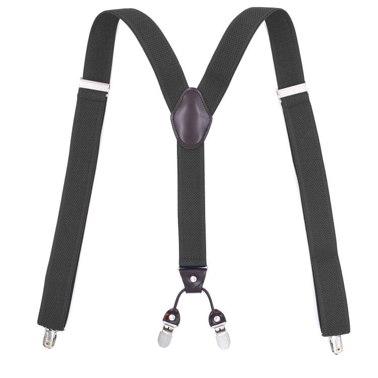 Men Suspenders Classic Pants Strap Y Back Casual Retro Trouser Braces 4 Clips Elastic Male Suspender Belt 125cm*3.5cm