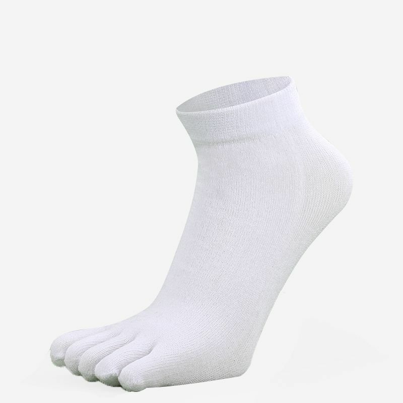 Носки с пальцами, мужские хлопковые носки с пятью пальцами, дышащие короткие носки, спортивные носки для бега, одноцветные, черные, белые, серые, мужские носки