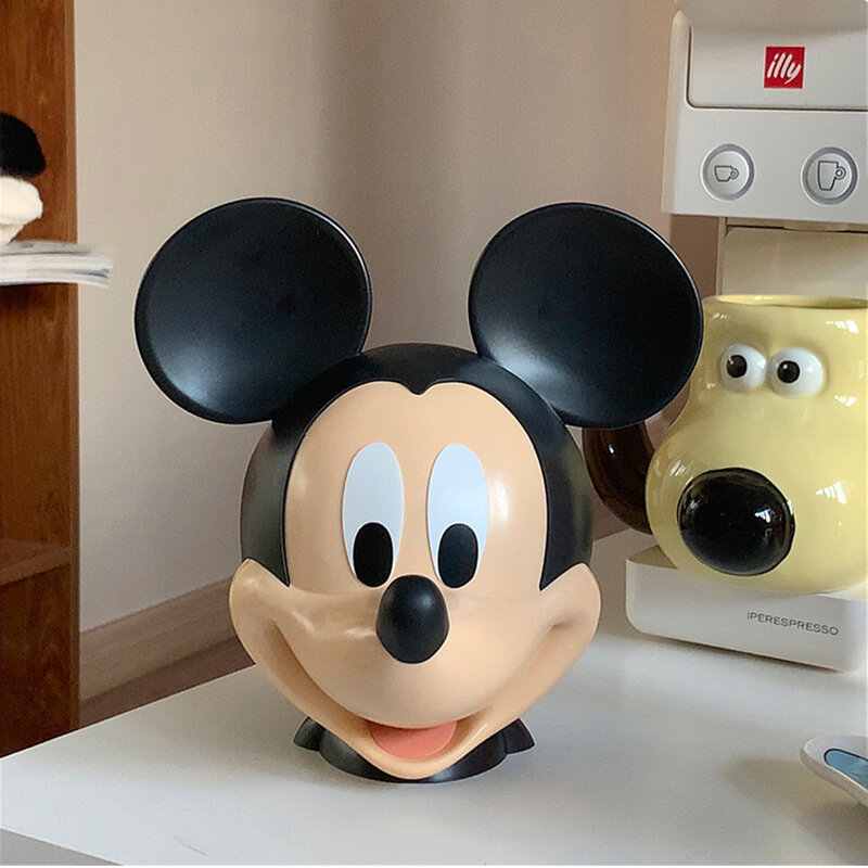 Disney-alcancía de Mickey de 19CM para niños, caja de almacenamiento de juguetes para niños, decoración del hogar, caja de ahorro de dinero, figura de acción de Mickey, regalo de Navidad