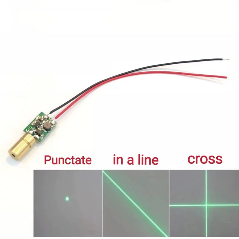 Modulo laser verde da 6mm testa laser verde a linea retta a forma di punto con lunghezza focale regolabile testa laser 520nm