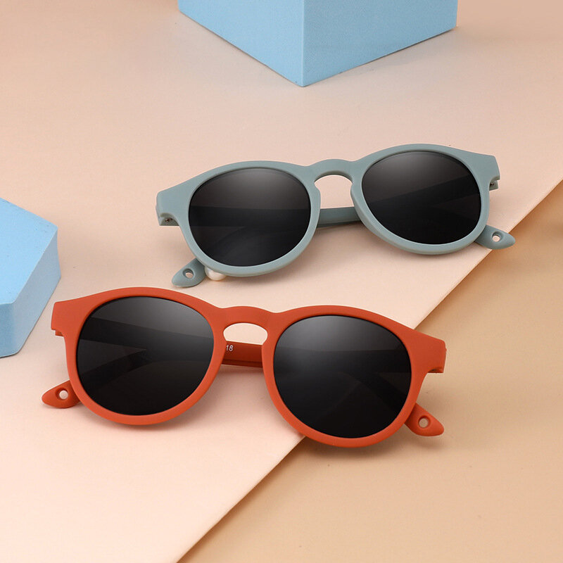 유아용 편광 원형 선글라스, 스트랩 포함, 0-3 세 유아 선글라스, 패션 첫 선글라스, UV400