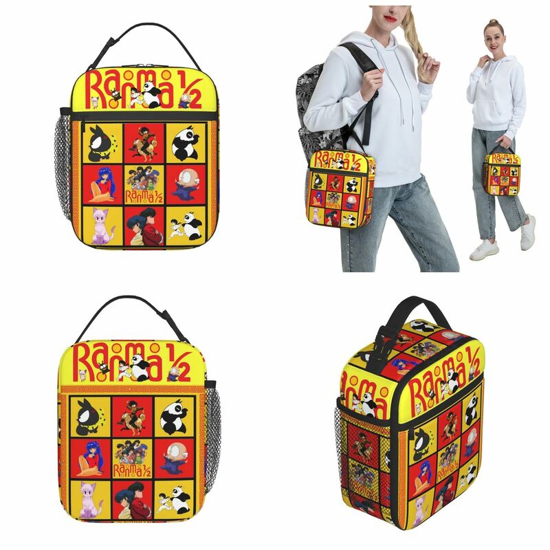 Ranma 1/2 Thermal Insulated Lunch Bag Outdoor Ranma Saotome Ryoga Hibiki Portable Lunch Container Thermal Cooler Food Box