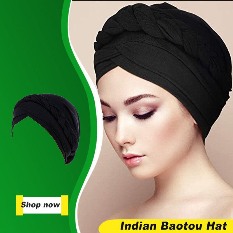 Turban Monocouche de Couleurs Assorties, Bonnet à Cheveux Ronds, Style Musulman