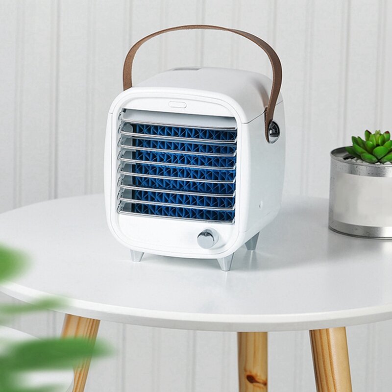 Мини-вентилятор кондиционера, Модернизированный 3 в 1, персональный кондиционер, охлаждающий вентилятор, небольшой испарительный охладитель воздуха, питание от USB