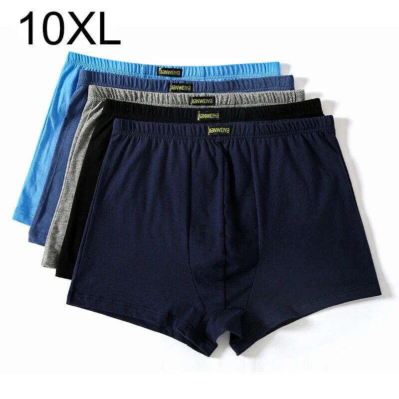 Plus Size 7XL 8XL 9XL 10XL Grote Losse Mannelijke Katoen Underwears Boxers Hoge Taille Ademend Vet Riemen Grote Werven Mannen 'S Ondergoed