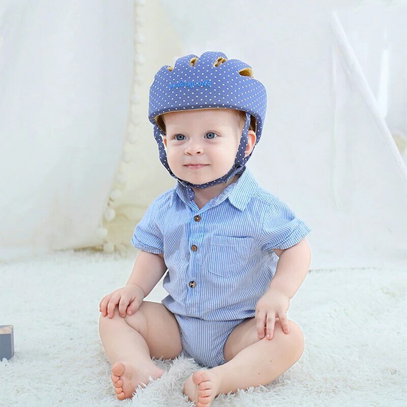 Casque de sécurité réglable en coton pour bébé, chapeau de protection de la tête pour enfant en bas âge, casquette pour apprendre à marcher