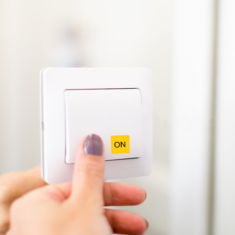 Dispositivo Interruptor Etiqueta Etiqueta, On e Off, Cuidado Interruptor Etiqueta, PVC, Home Decor