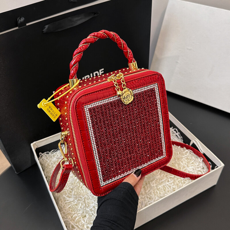 صندوق محمول للنساء ، حقيبة مربعة صغيرة ، الموضة ، الراقية ، الموضة