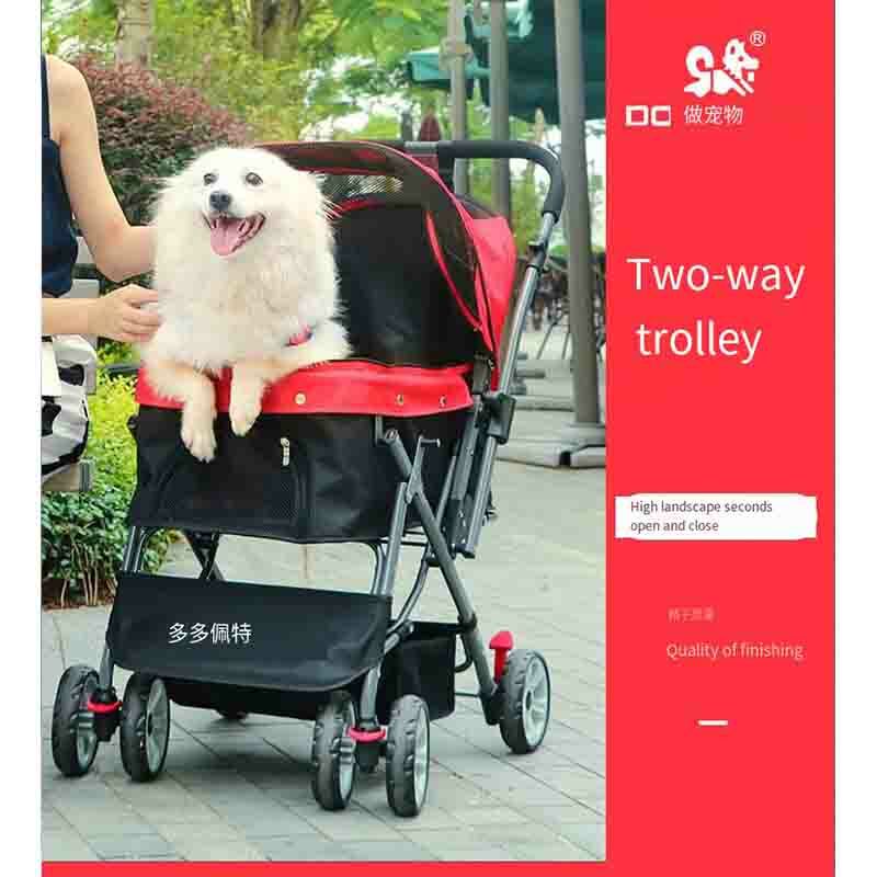 Dog Cart 2023 Fashion Pet Cat Outgoing Cart Quick Installation Foldable Dog Cart High Quality Carts Small and Medium-sized Dogs