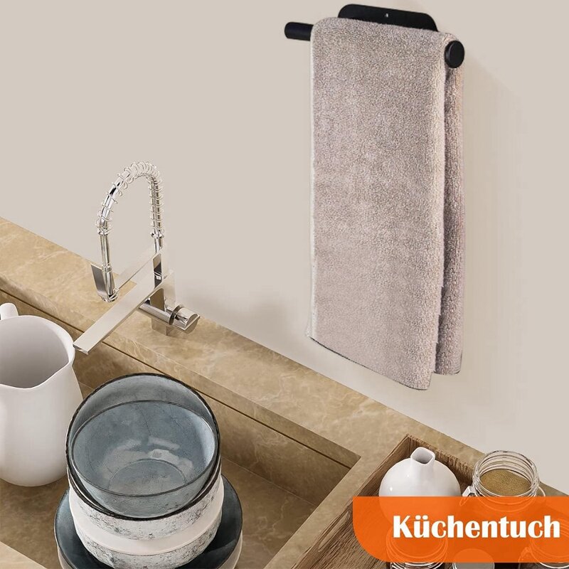 Wieszak na ręczniki bez wiercenia wysuwana wieszak na ręczniki do klejenia do łazienki i kuchni, uchwyt na ręcznik kuchenny na ścianie
