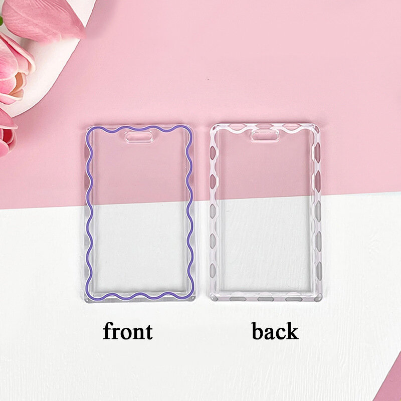 Transparent Acrylic Picture Frame ID Card School Supplies New Unisex Hard Plastic Work Card Holder Business Case Protector Cover