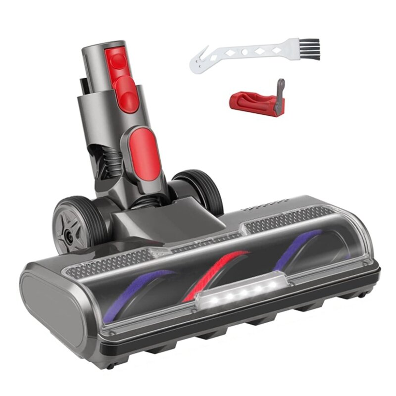 Parts Accessories Motorized Brush For Dyson V7, V8, V10, V11, V15 Vacuum Cleaners With LED Lights Trigger Lock And Clean Brush