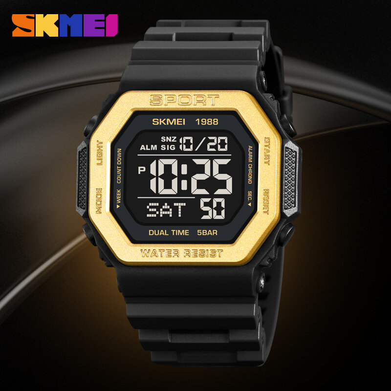 SKMEI moda Sport zegarek dla człowieka luksusowe wodoodporne odliczanie cyfrowe zegarki oryginalny marka data tydzień elektroniczny zegar ruchu