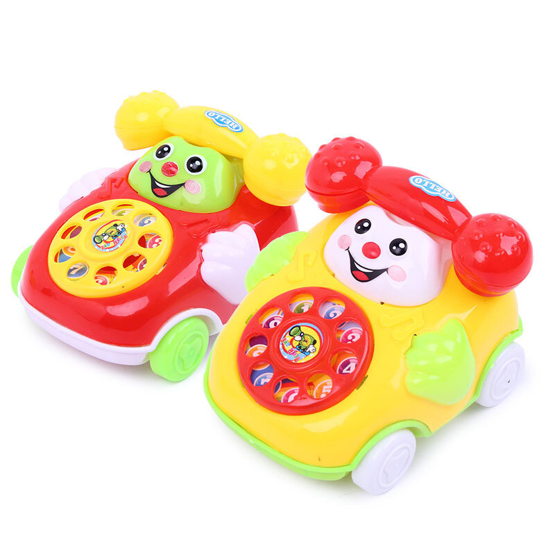 Mainan jam tangan simulasi bayi mainan telepon garis tarik kartun hadiah telepon mengembangkan pendidikan kecerdasan angin mainan untuk anak-anak